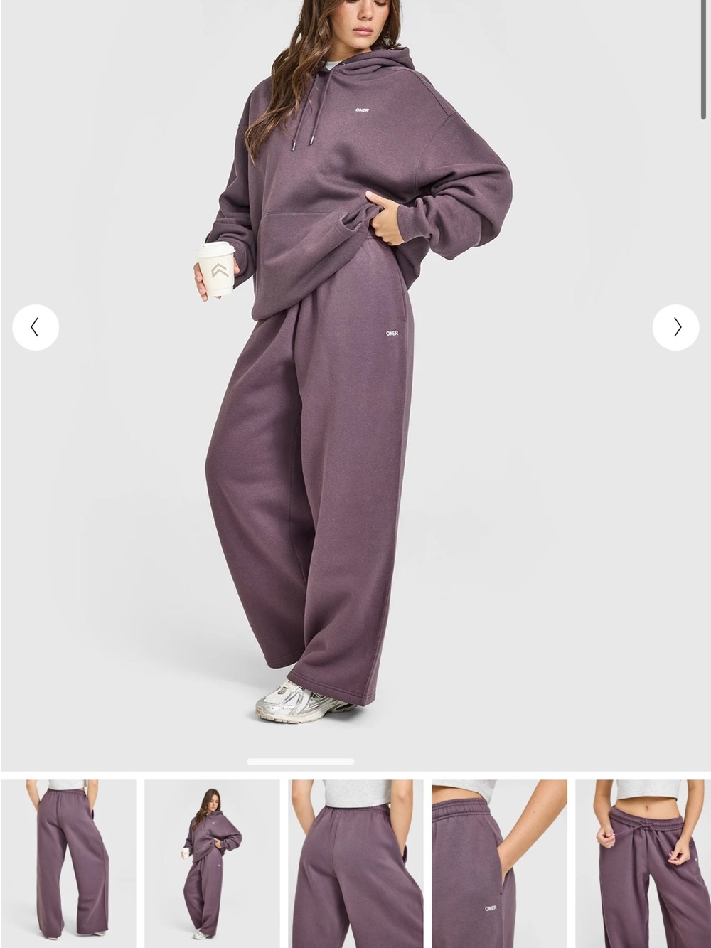 Oner Active Wide-Leg Sweatpants in Vintage Purple Sz Large Regular Length